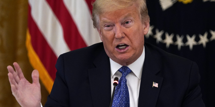 President Donald Trump speaks during a Cabinet Meeting in the East Room of the White House, Tuesday, May 19, 2020, in Washington. (AP Photo/Evan Vucci)