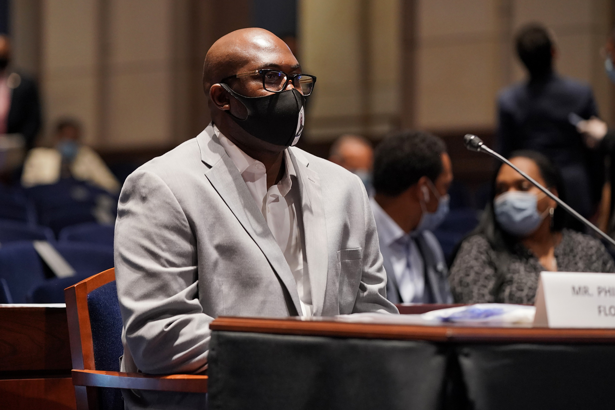 Philonise Floyd, brother of George Floyd, arrives for a House Judiciary Committee hearing to discuss police brutality and racial profiling on June 10, 2020 in Washington,DC. (Photo by Greg Nash / POOL / AFP) (Photo by GREG NASH/POOL/AFP via Getty Images)