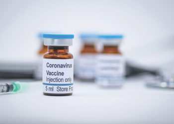 Illustrative vial of coronavirus vaccine