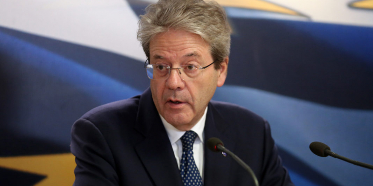 epa08196995 European Commissioner for Economy Paolo Gentiloni addresses the media for statements following his meeting with Greek Finance Minister Staikouras in Athens, Greece, 06 February 2020. Gentiloni is in Athens on a working visit.  EPA-EFE/ORESTIS PANAGIOTOU