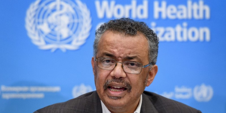 World Health Organization (WHO) Director-General Tedros Adhanom Ghebreyesus speaks during a press conference following a WHO Emergency committee to discuss whether the Coronavirus, the SARS-like virus, outbreak that began in China constitutes an international health emergency, on January 30, 2020 in Geneva. - The UN health agency declared an international emergency over the deadly coronavirus from China -- a rarely used designation that could lead to improved international co-ordination in tackling the disease. (Photo by FABRICE COFFRINI / AFP)