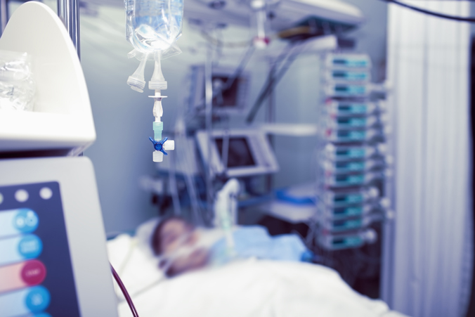 Patient in the intensive care unit.
