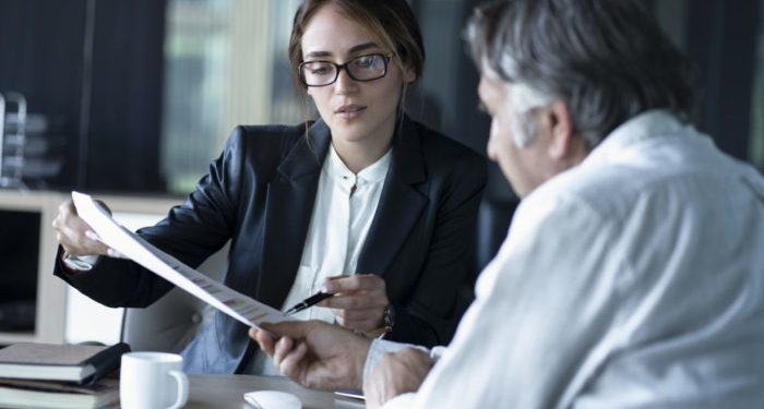 Business people discussion advisor concept